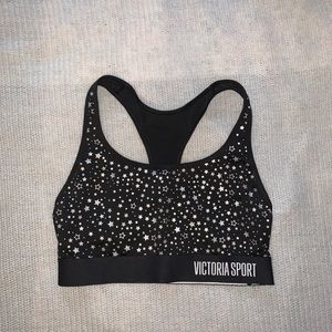 🌈 Victoria's Secret Black Starry Sports Bra